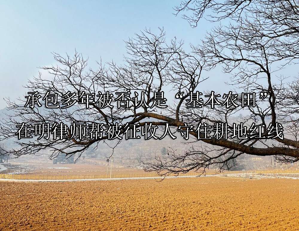 承包多年被否认是“基本农田” 在明律师帮被征收人守住耕地红线